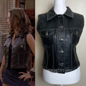 Rare Vintage Leather Wool Vest ASO Faith Lehane BtVS Womens Small Vintage 90s